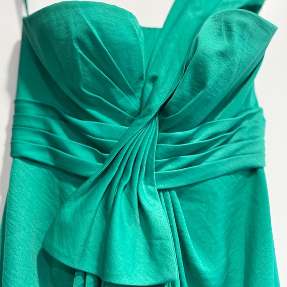 BCBGMAXAZRIA Petites Green One Shoulder Draped Cocktail Dress – Size 2P - Picture 2 of 5